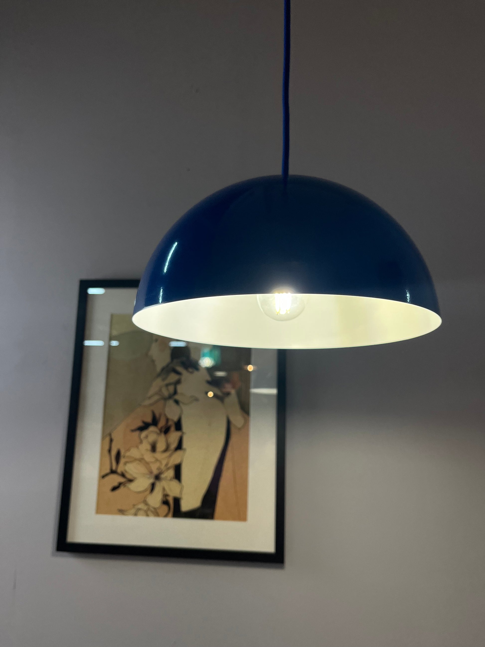Hängelampe blau Metall