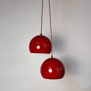 Set: 2x Kugellampe rot aus Dänemark