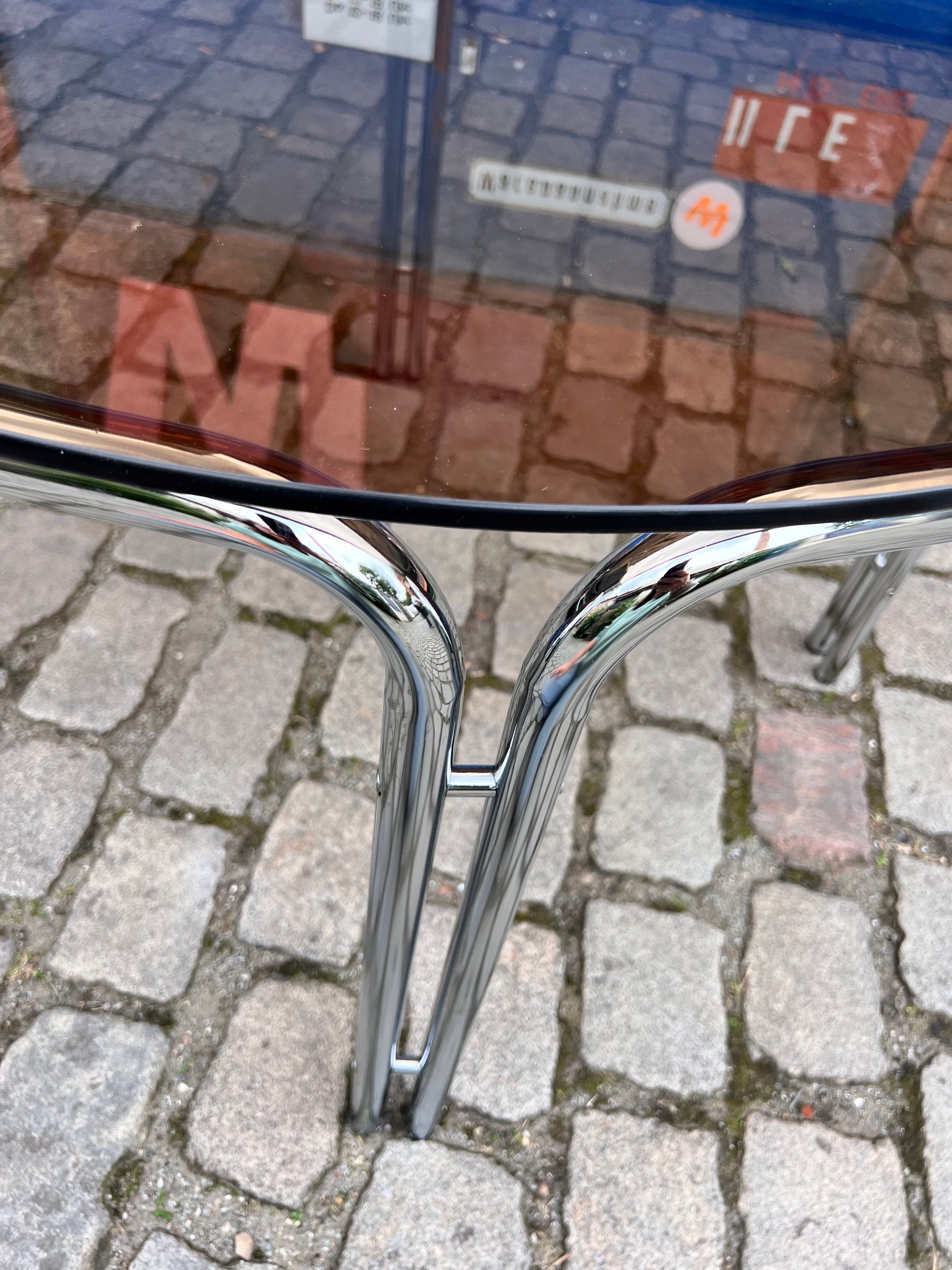 Runder Esstisch Rauchglas Chrom Ø 104,5 cm