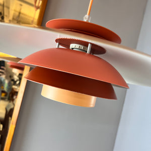 Lamellenlampe neu lackiert orange rot aus Dänemark