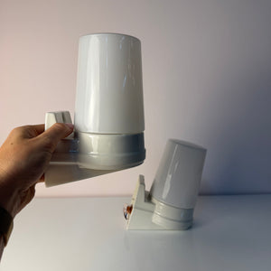 Set: 2x Wandlampe Modell 6070 weiß Sigvard Bernadotte für Ifö