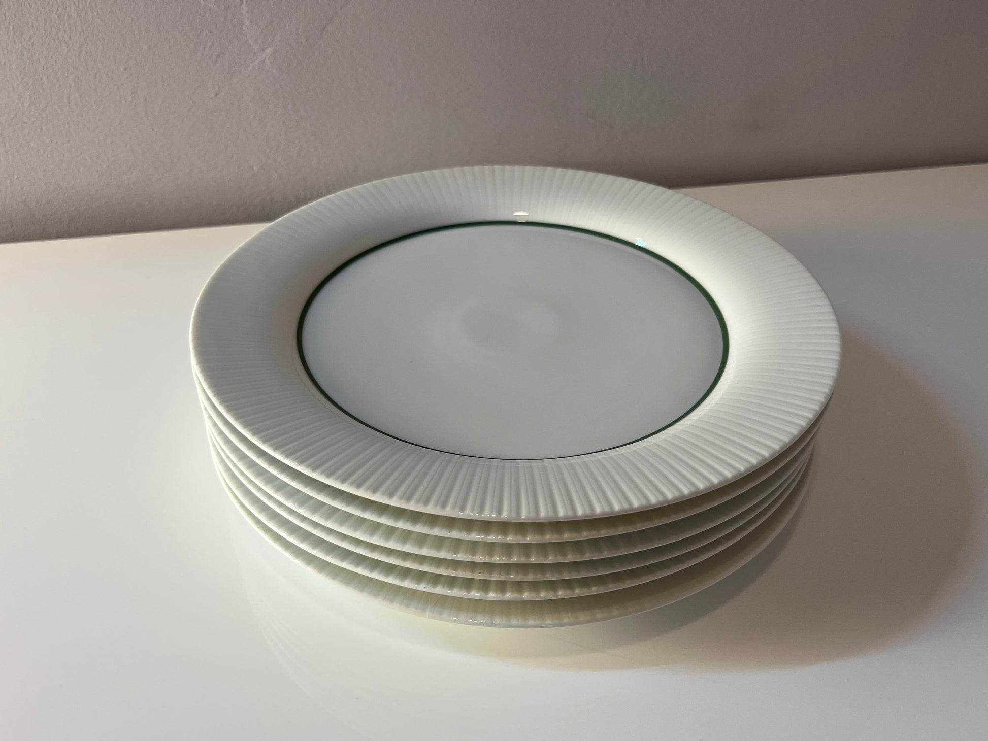 Set: 6x Speiseteller Modulation Secunda grün von Tapio Wirkkala für Rosenthal