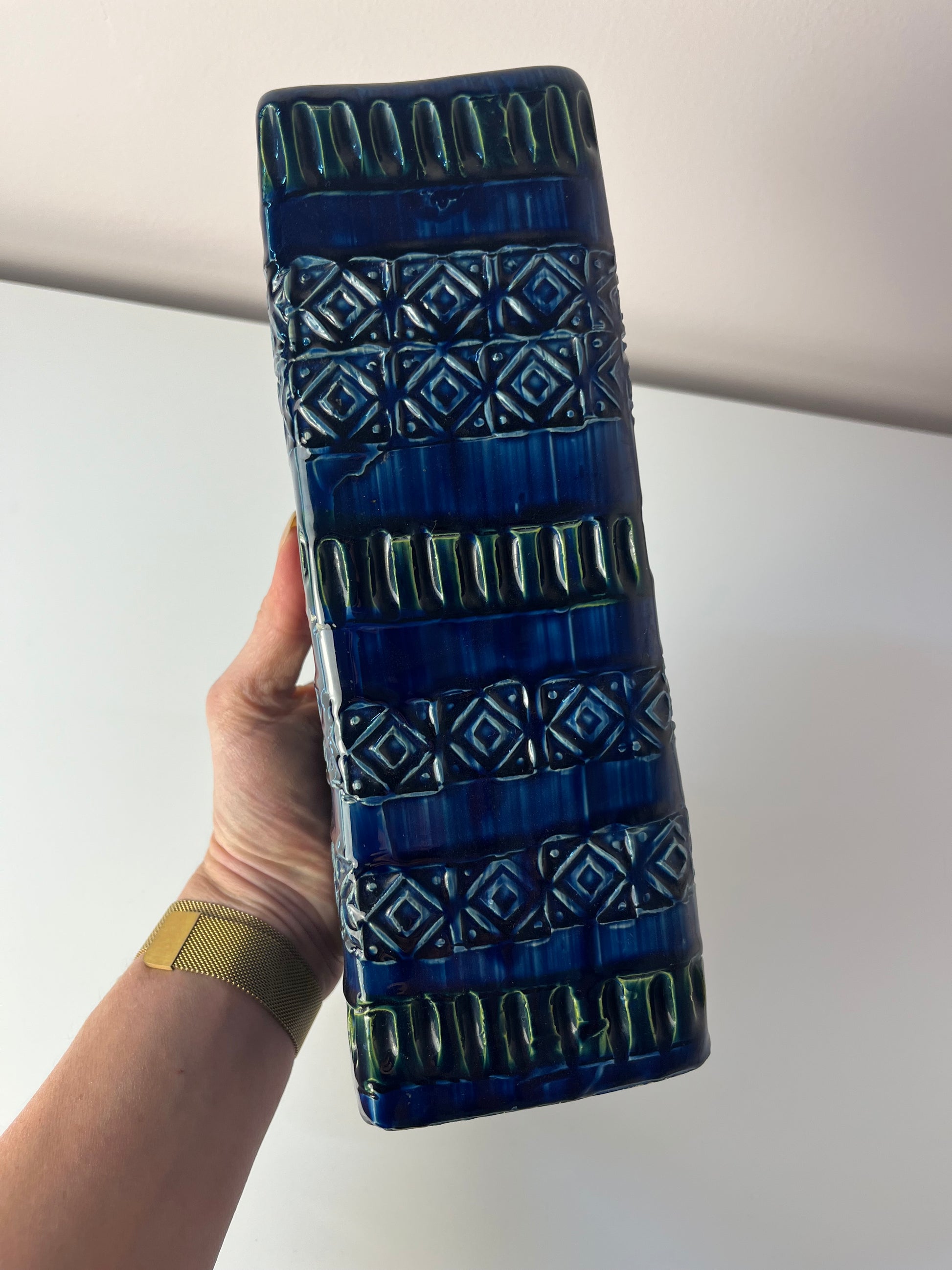 Vase Serie Rimini Blu von Aldo Londi für Bitossi