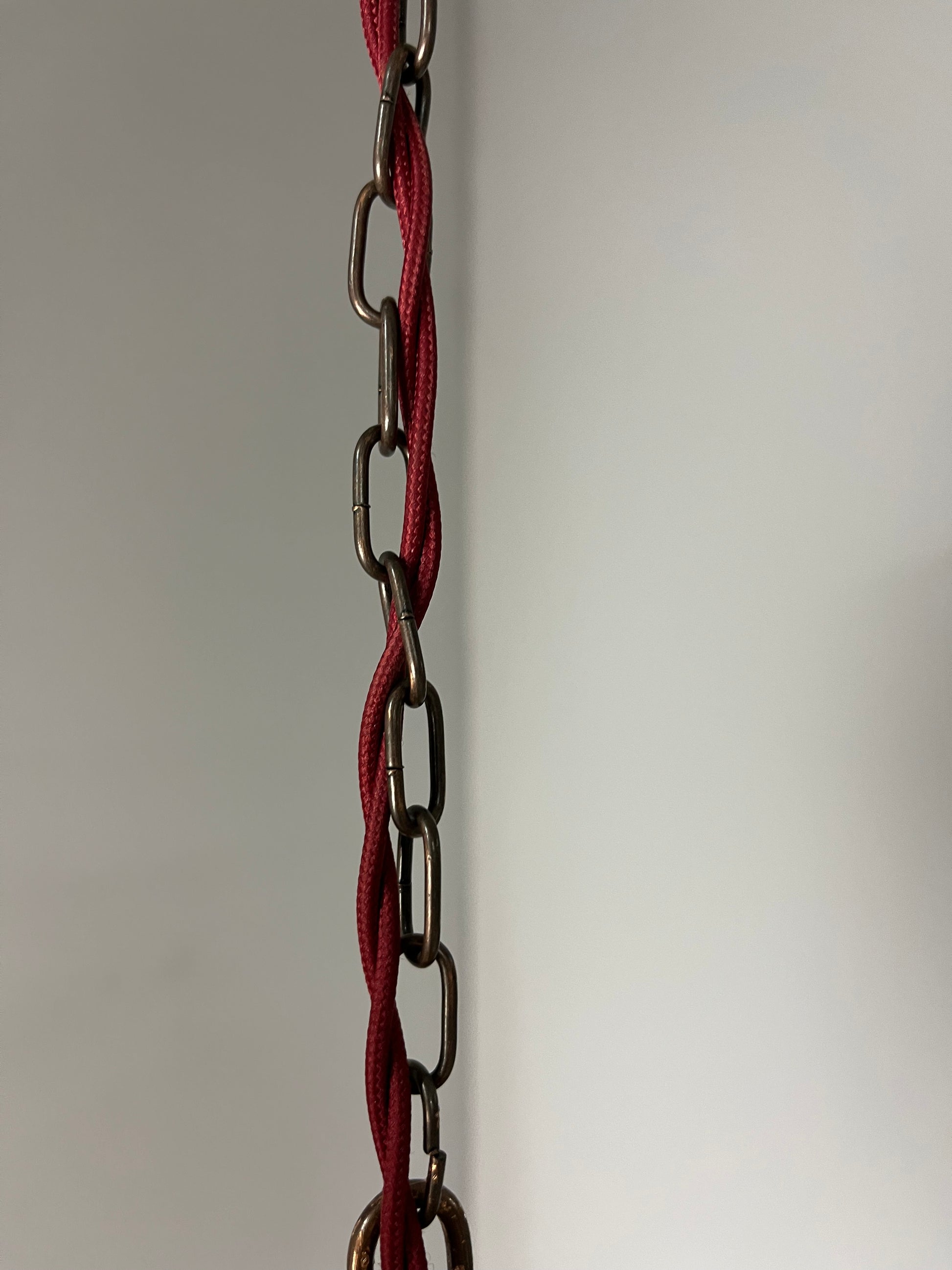 Kugellampe gelb Glas mit Kette aus Dänemark