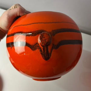 Bowle-Set: 10 Becher und 1 Terrine orange Keramik