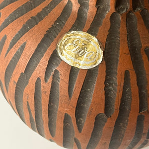 Vase Model Rhodos in Ritzdekor Handarbeit von Eiwa Keramik