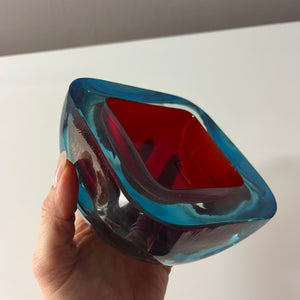 Schale rot blau Muranoglas