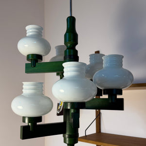 Kronleuchter grün Opalglas