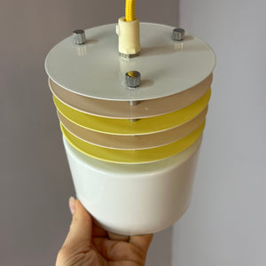 Hängelampe neu lackiert weiß gelb