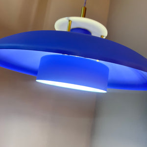 Lamellenlampe neu lackiert blau