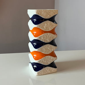 Vase 640/2 orange blau von Royal Porzellan Bavaria KPM