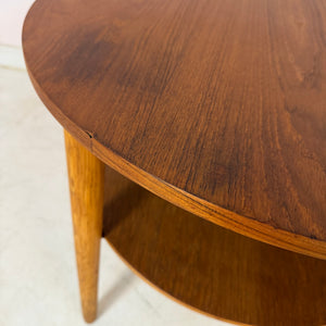 Runder Couchtisch Eiche & Teak aus Dänemark