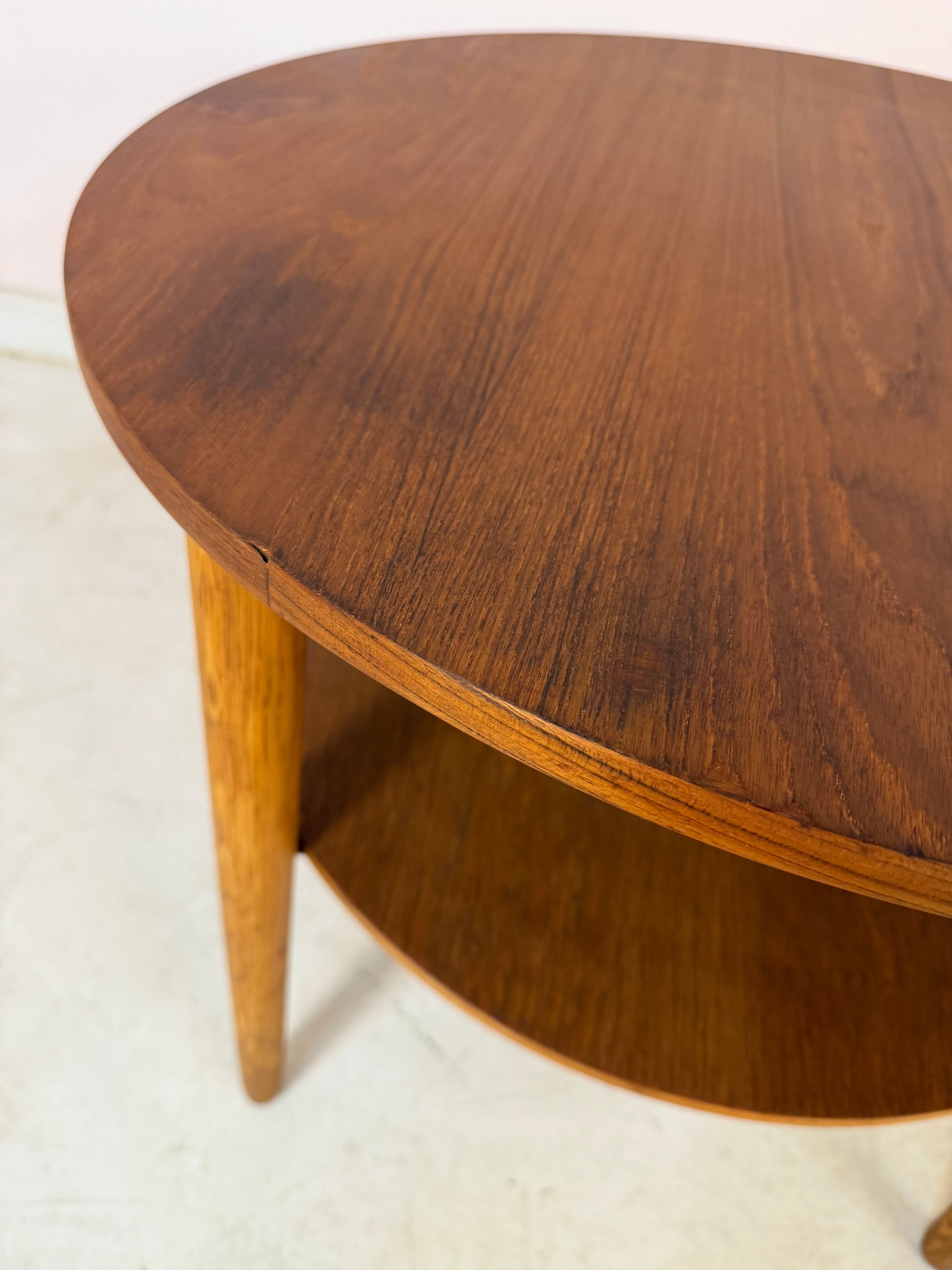Runder Couchtisch Eiche & Teak aus Dänemark