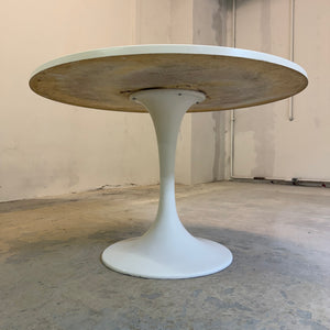 Runder Tulip Esstisch weiß Fiberglas