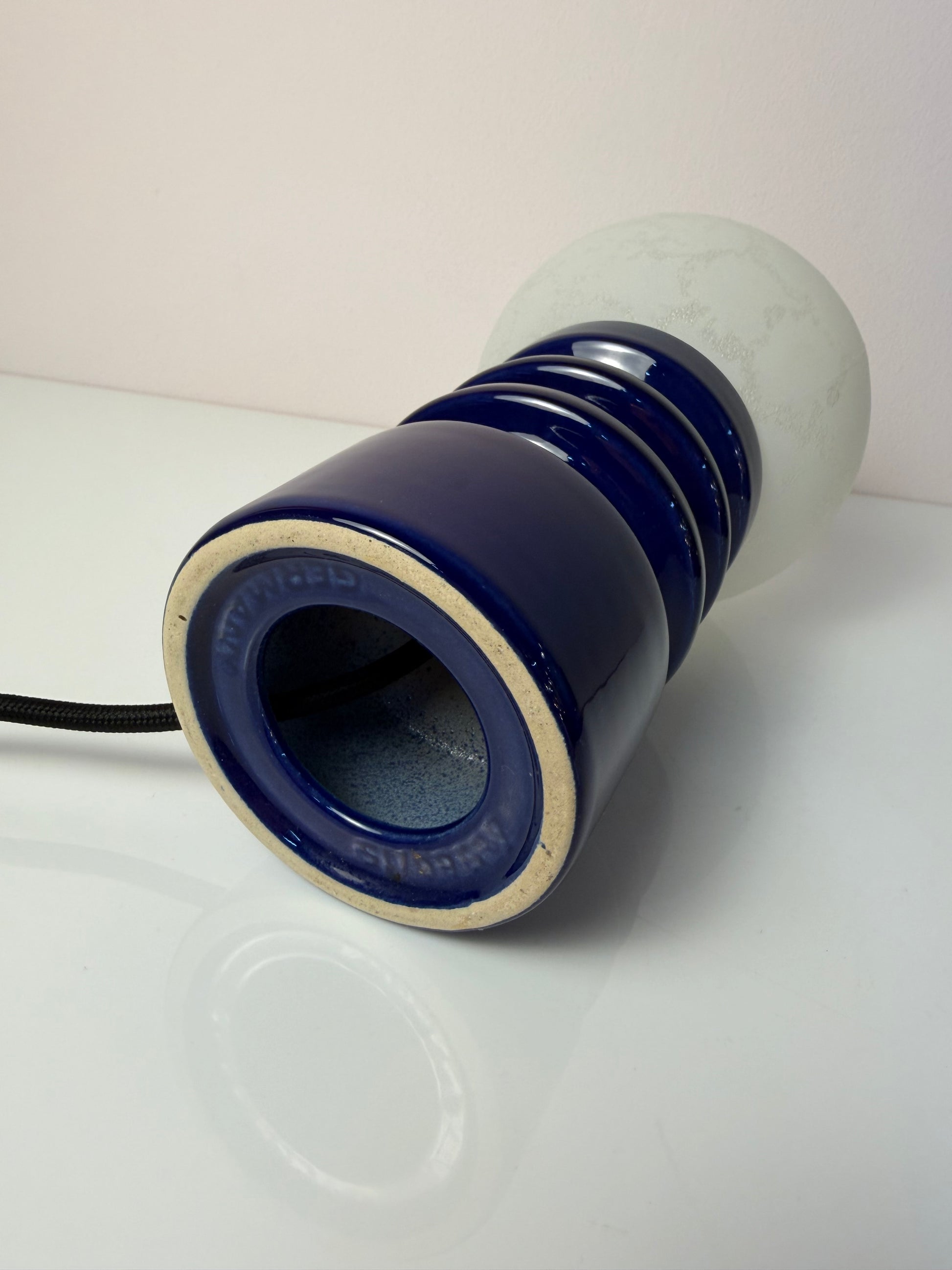 Tischlampe blau Keramik Glas von Cari Zalloni für Dümler & Breiden