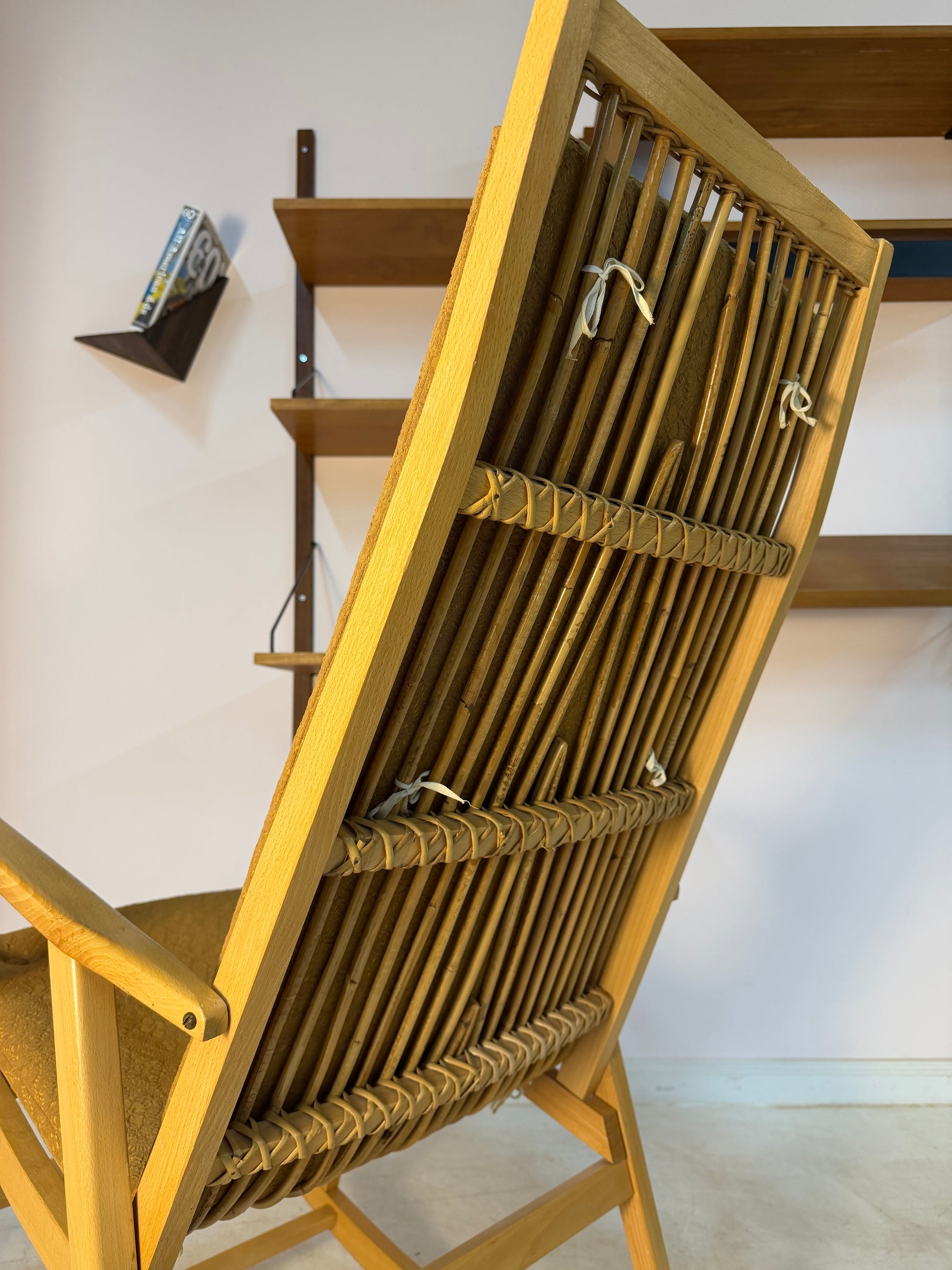Schaukelstuhl mit original Polster von Selman Selmanagić für Hellerau