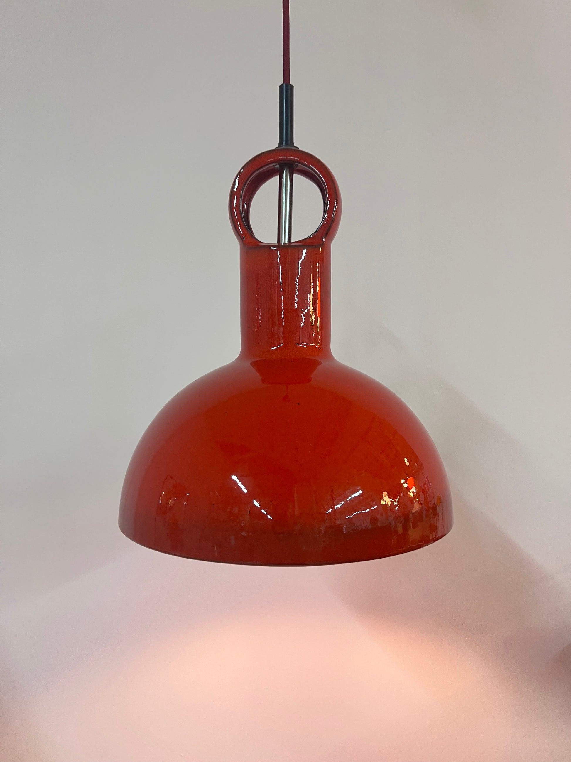 Hängelampe rot Keramik