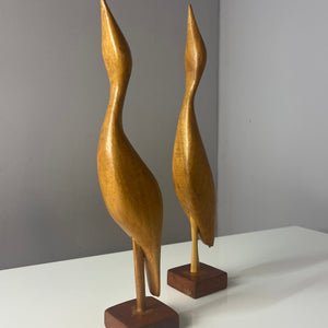 Set: 2 Kraniche Holz