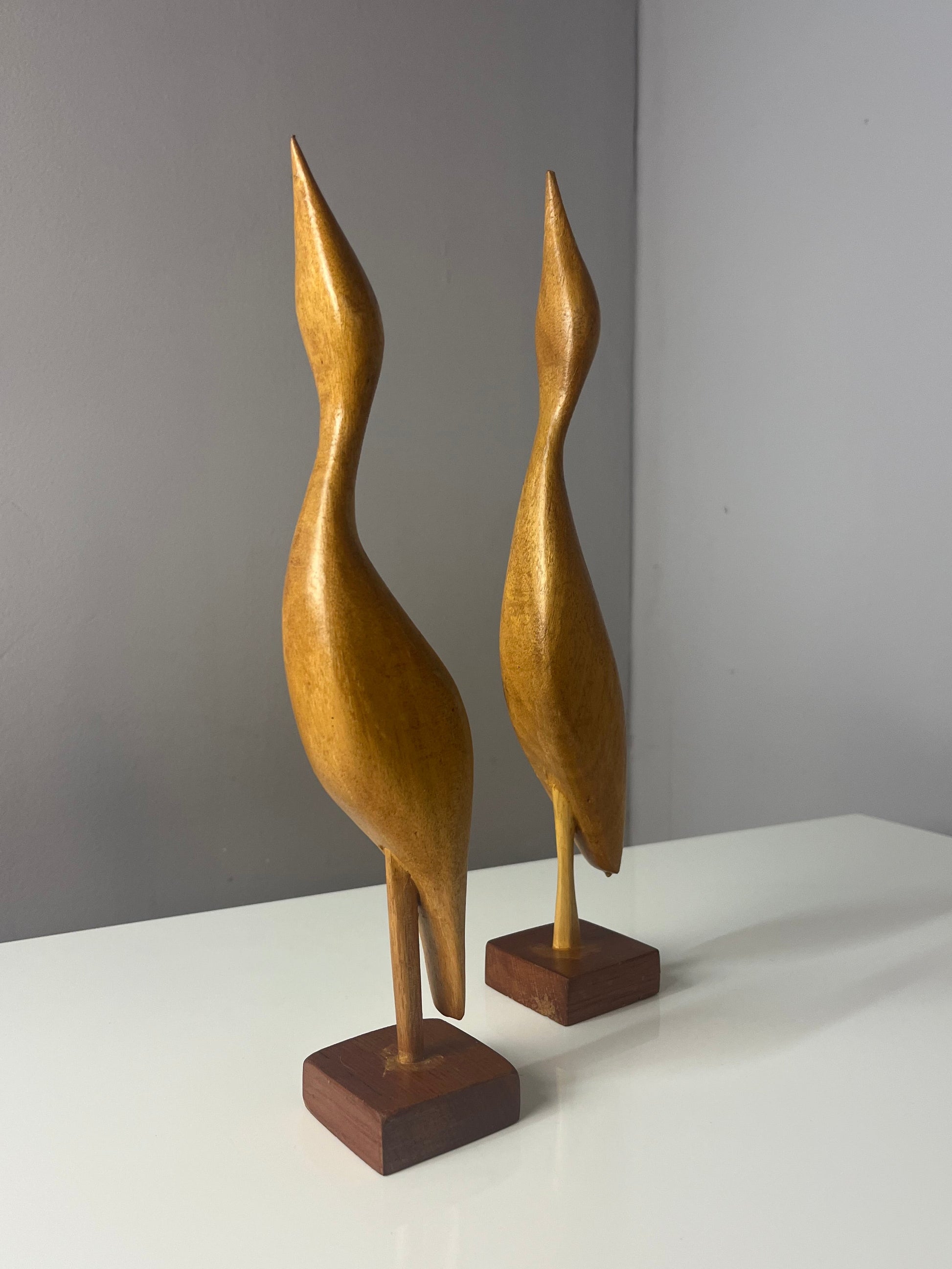 Set: 2 Kraniche Holz