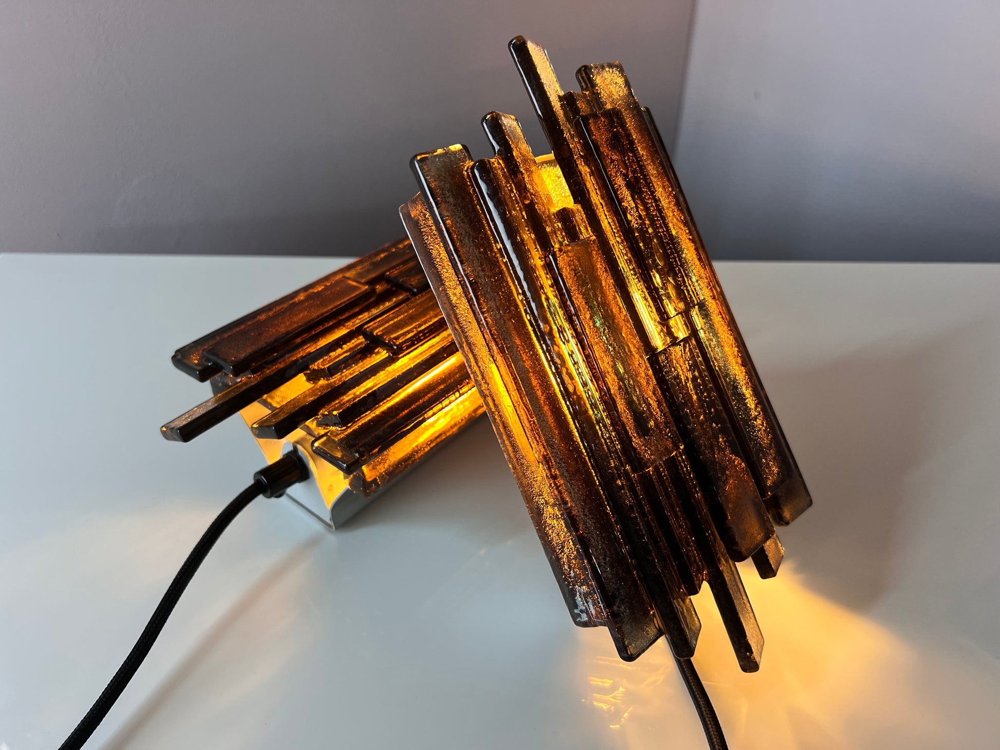 Set: 2x Wandlampe graubraun von Claus Bolby