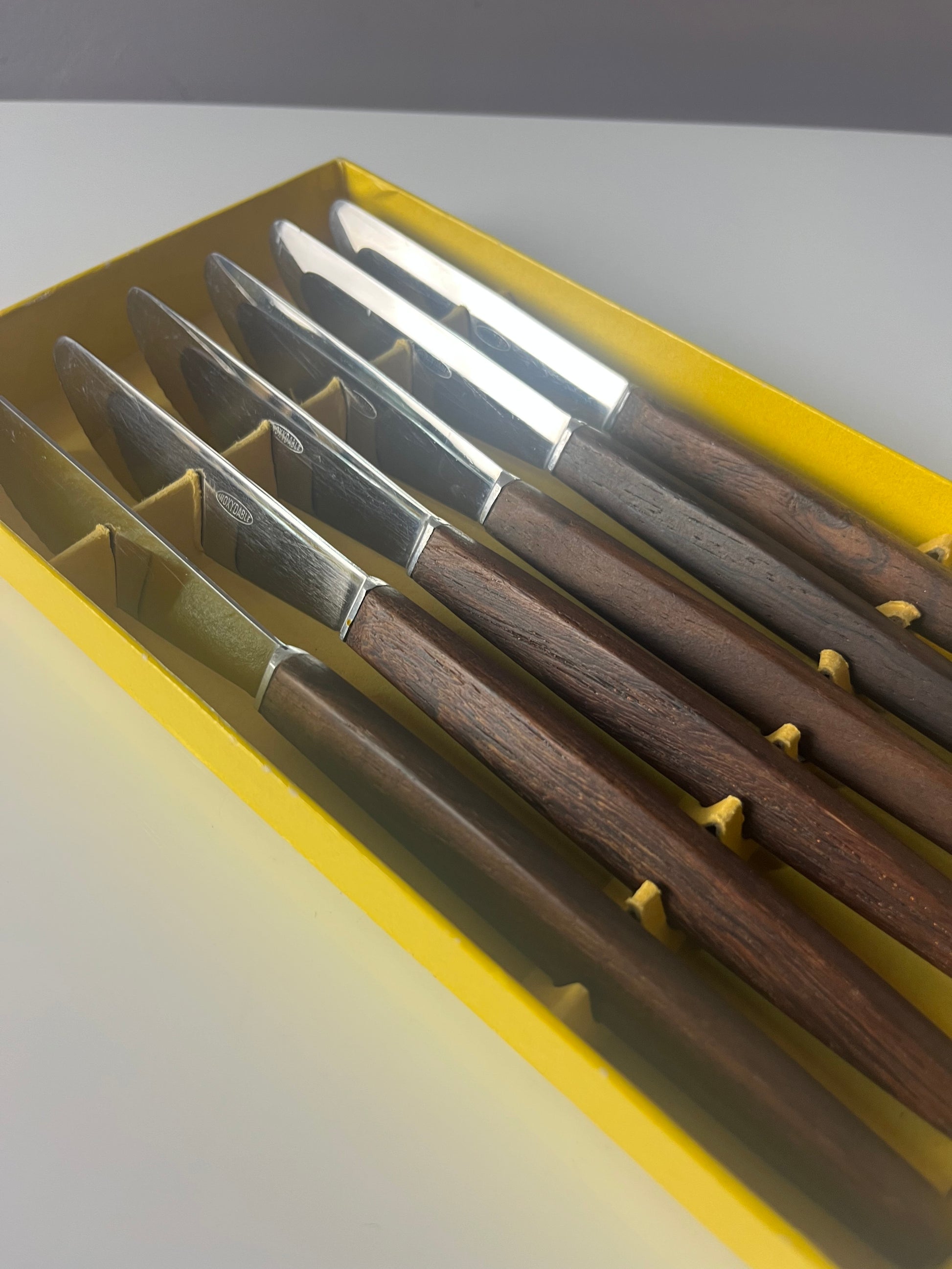 Set: 6x Buttermesser Teak in Box