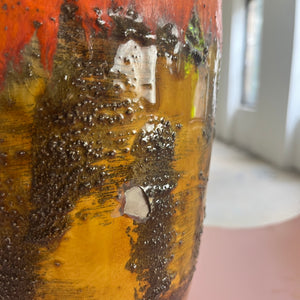 Vase 5071-38 Fat Lava orange braun von Carstens Keramik West Germany