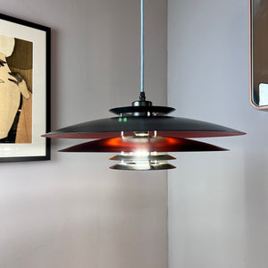 Lamellenlampe neu lackiert orange schwarz