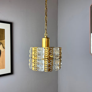 Hängelampe Glas Messing von Carl Fagerlund für Orrefors