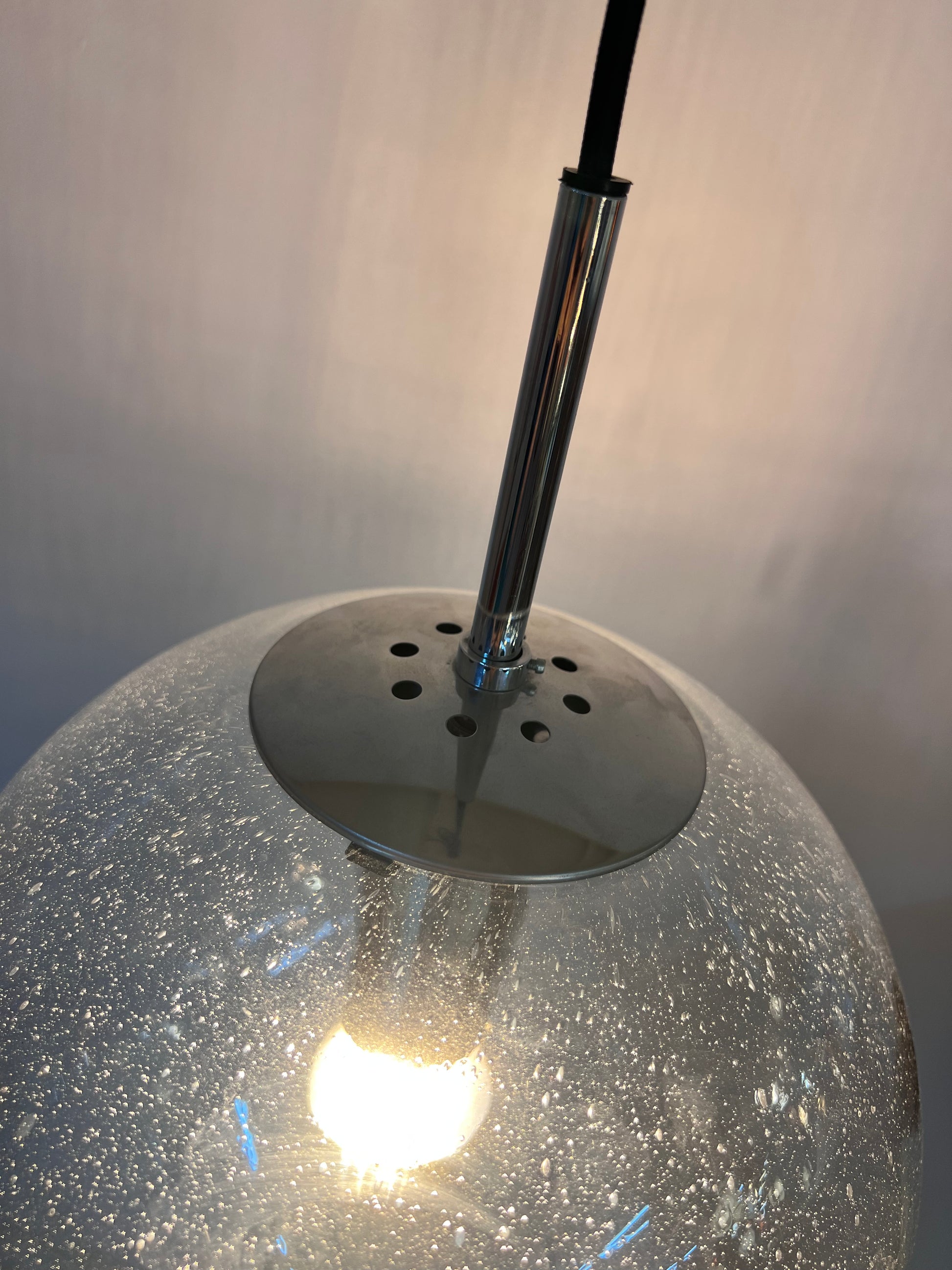 Kugellampe Glas Chrom von Glashütte Limburg
