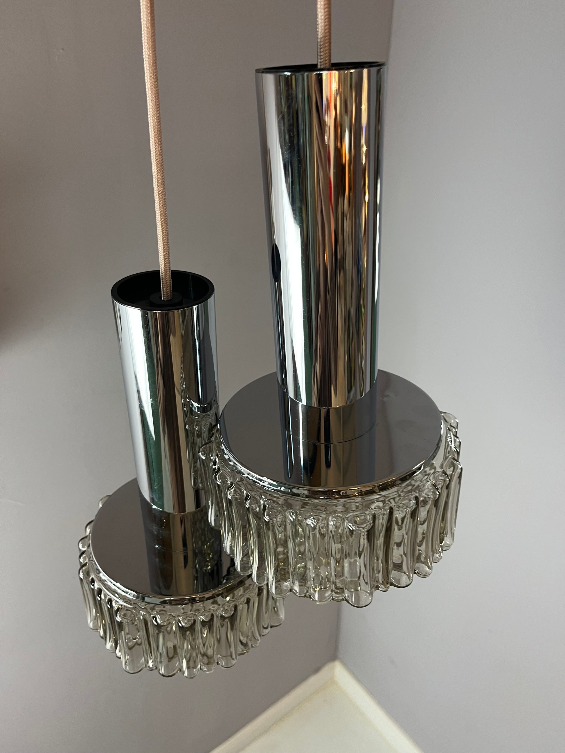 Pendelleuchte Modell P105 Rauchglas Chrom von STAFF