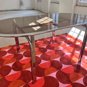 Ovaler Esstisch Rauchglas Chrom