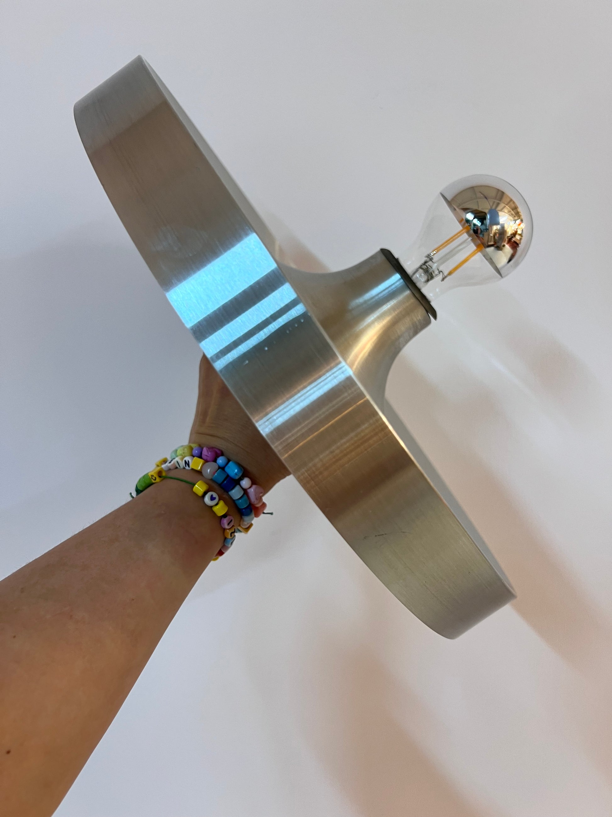 Wandlampe Diskus Aluminium gebürstet