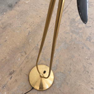 Stehlampe mit zwei Schwanenhalsarmen Messing