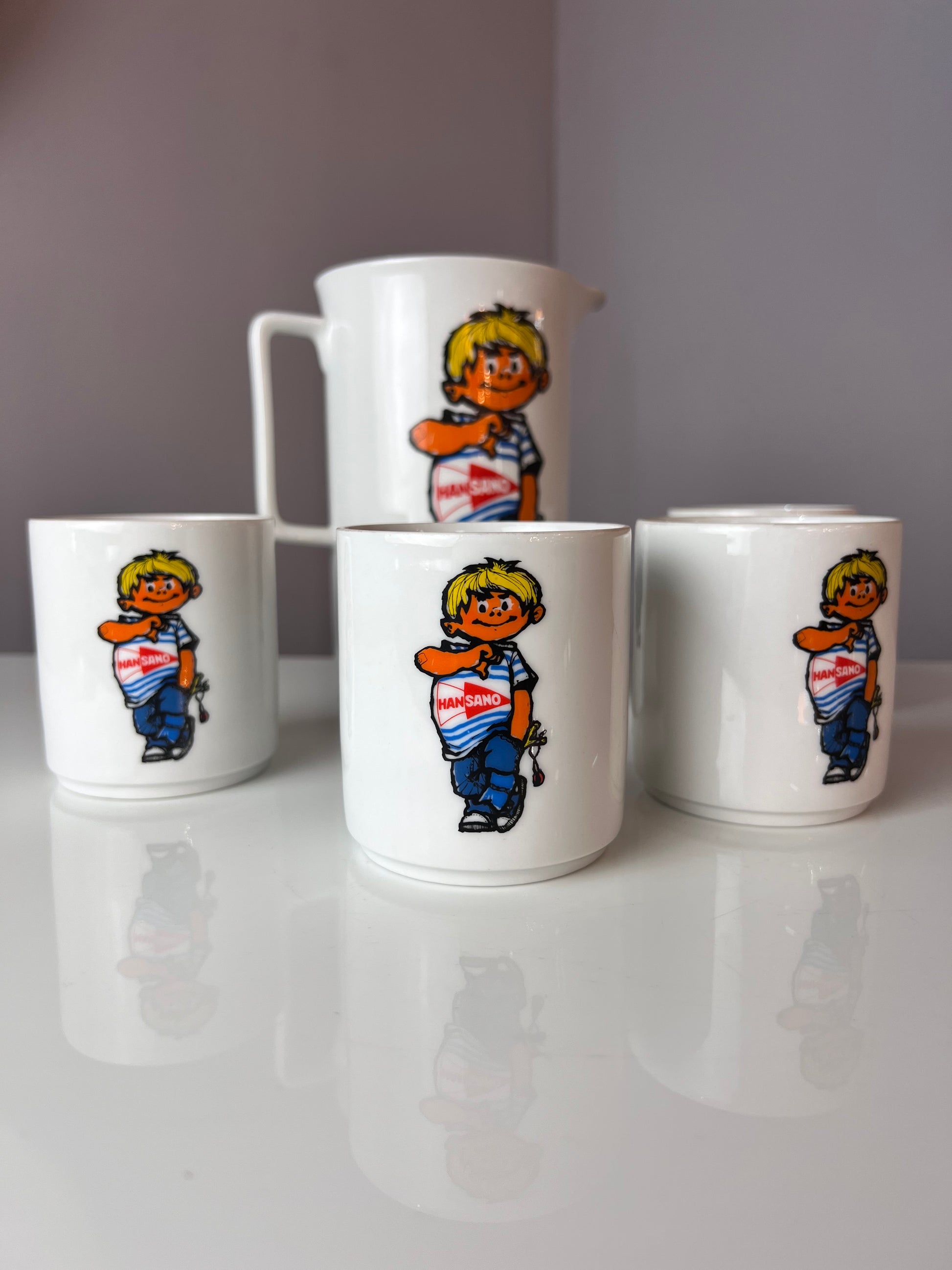 Set: 4 Becher & 1 Kanne Hansano von Schirnding Bavaria