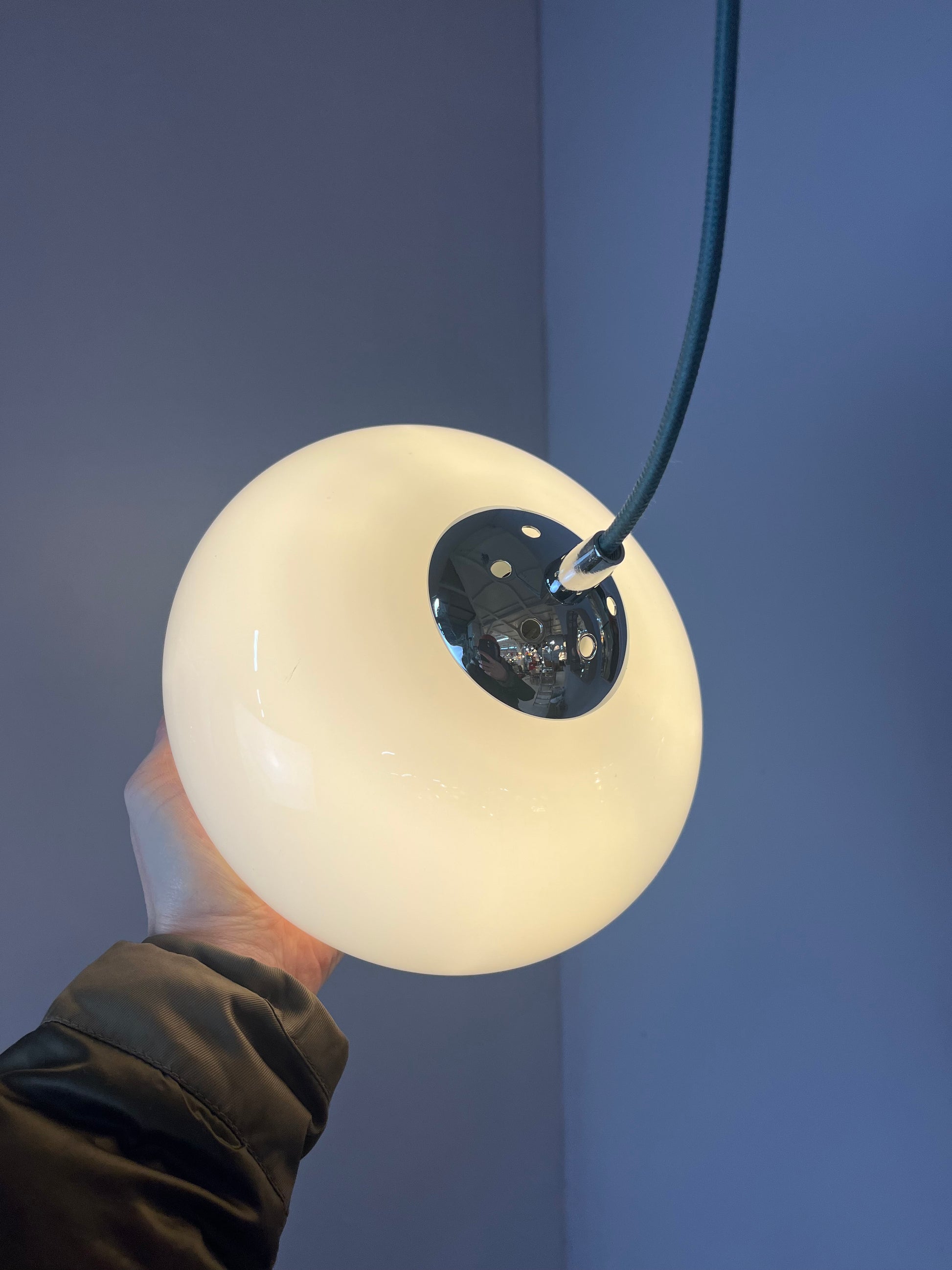 Hängelampe weiß Glas Chrom
