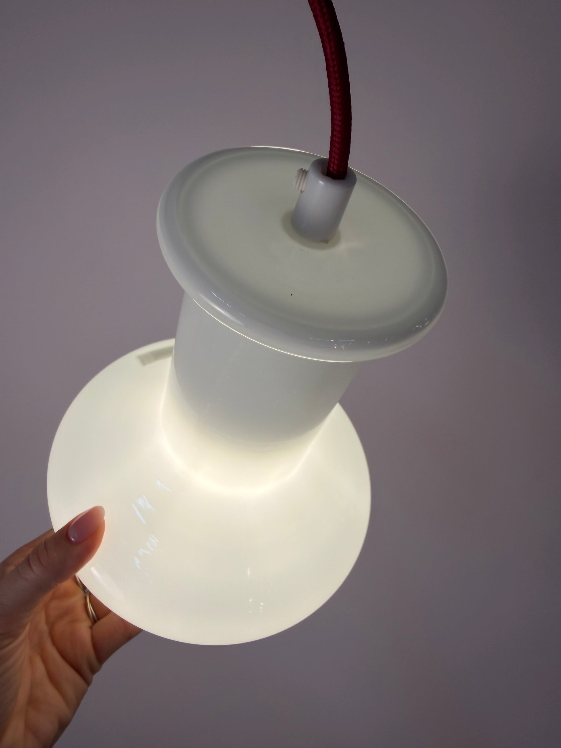 Hängelampe weiß glänzend Glas von Lyskær