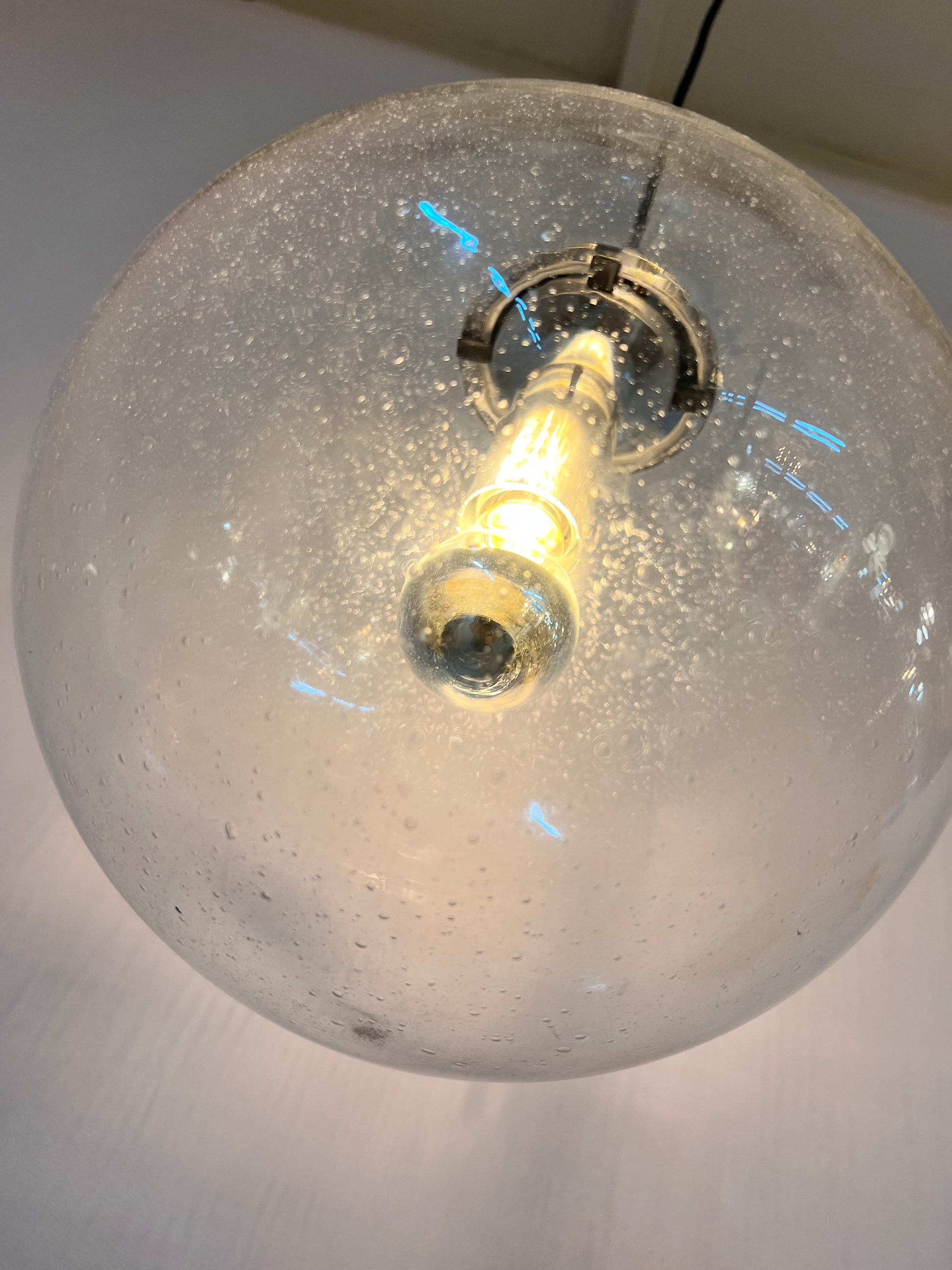 Kugellampe Glas Chrom von Glashütte Limburg