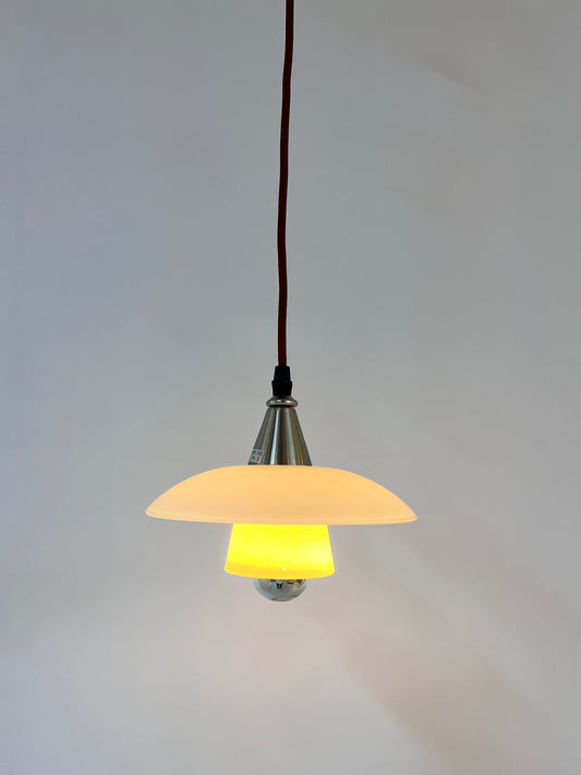 Lamellenlampe Milchglas aus Dänemark