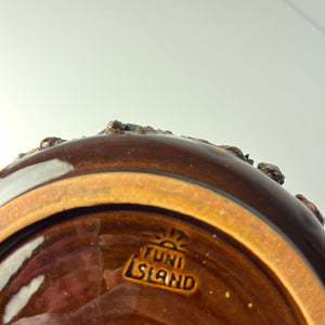 Aschenbecher Fat Lava orange braun von Funi Island - Handmade in Iceland