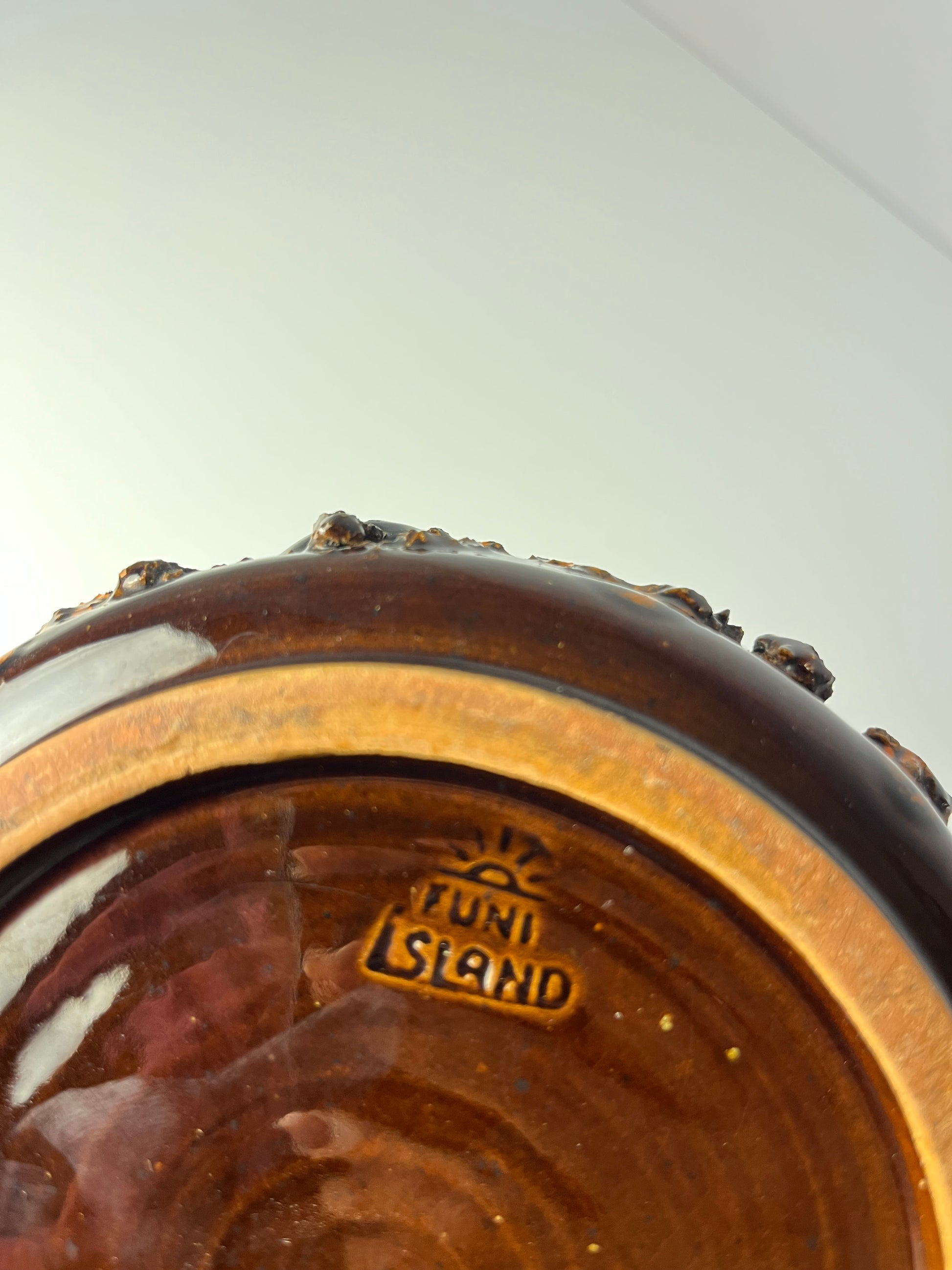 Aschenbecher Fat Lava orange braun von Funi Island - Handmade in Iceland