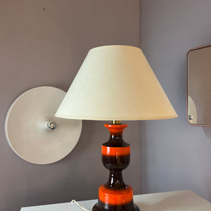 Tischlampe orange braun Keramik aus Westdeutschland