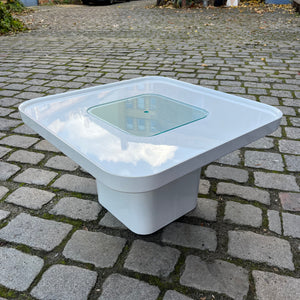 Couchtisch weiß Kunstoff Glas von Peter Ghyczy