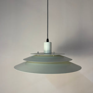 Lamellenlampe weiß mit marmorierter Glaslamelle von Jeka