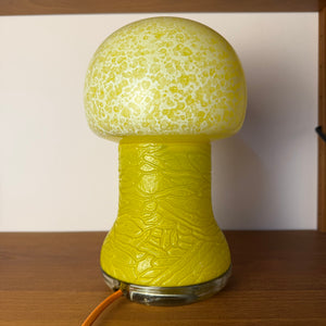 Pilzlampe gelb Glas von Karin Korn für Beleuchtungsglaskombinat Görlitz