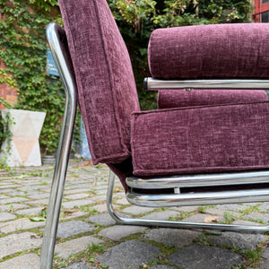 Sessel Halina lila neu gepolstert Chrom von Hellerau
