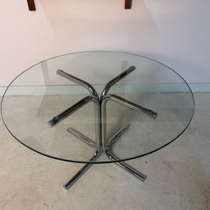 Runder Couchtisch Glas & Chrom