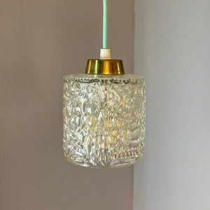 Hängelampe Glas Messing aus Dänemark