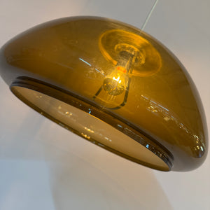 Hängelampe braun transparent Kunststoff