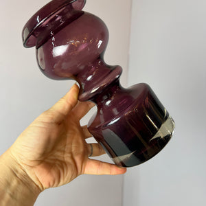 Antik Vase Pompadour weinrot von Nanny Still für Riihimäen Lasi