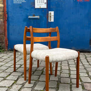 Polsterstuhl hellgrau Teak von J.L. Møller